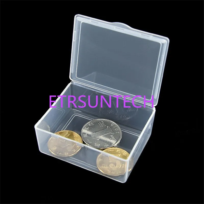 

1000pcs/lot Small Parts Transparent Collapsible Plastic Boxes Small Jewelry Storage Packaging Box Coin Case 5.5x4.2x2.3cm
