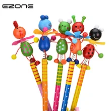 EZONE деревянный карандаш с животными, кавайный карандаш для студентов с изменяющейся головкой, Детский милый обучающий мультяшный персональный детский карандаш, подарки
