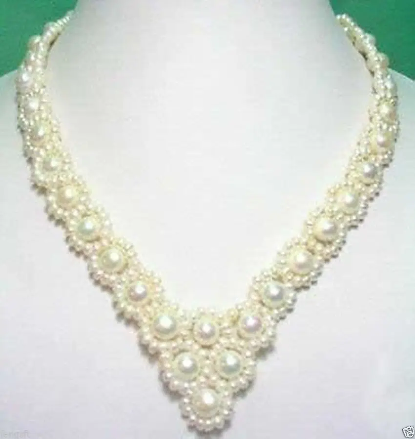 

Hot sale Free Shipping>>>>>Charming wedding white rustic freshwater pearl necklace + Gift bracelet