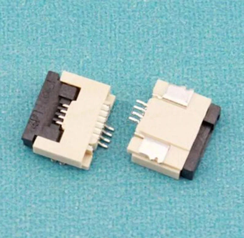 100pcs/lot 1.0mm 4P Down Clamshell Connector FFC FPC 1.0mm Pitch 4 Pin
