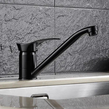 

European Style black Solid Brass kitchen faucet deck mounted black finifsh basin faucet single handle hole sinke mixer water tap