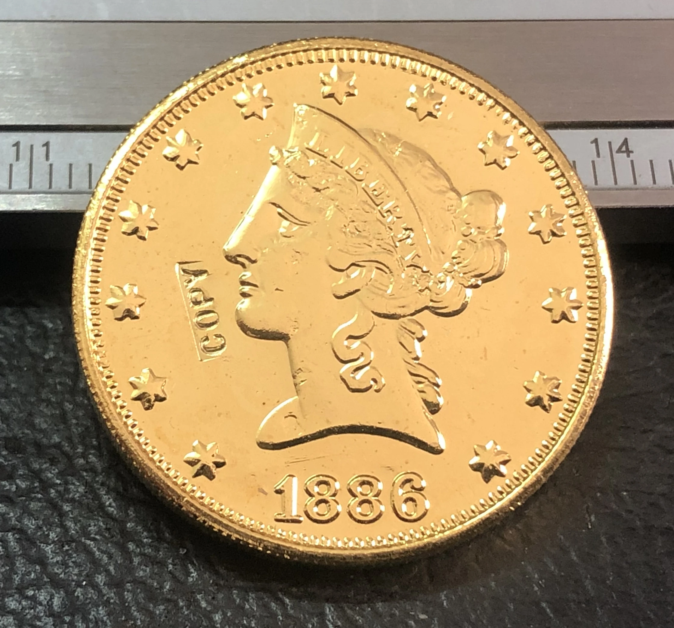 1886 s $10 LIBERTY HEAD usd (девиз на обратной стороне) позолоченная копия|gold dragon feng shui|gold