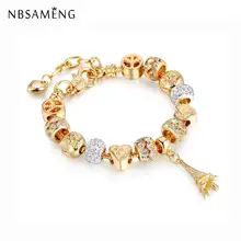 Роскошный бренд кристалл сердце серебряный браслет и браслеты золотые браслеты для женские украшения Pulseira Feminina делая подарок