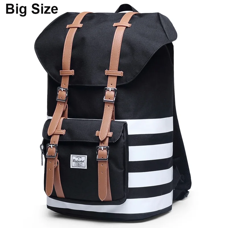 Рюкзак для путешествий Bodachel для мужчин и женщин, 15,6 дюймов, рюкзак для ноутбука, мужской Большой Вместительный рюкзак, туристический рюкзак - Цвет: Black with stripes 1