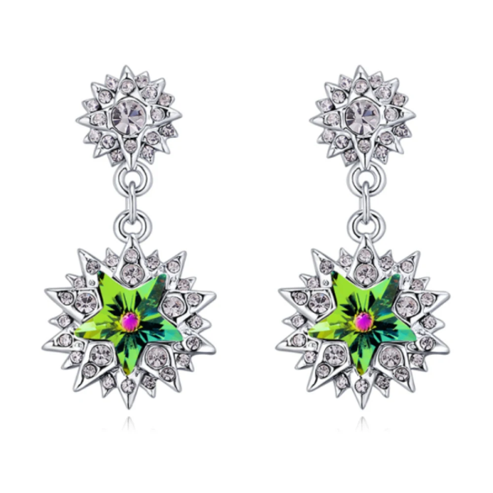 2018 new charming star stud earrings with crystal from swarovski and silver pin for Christmas gift wholesale joyas | Украшения и