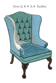 

Chair with blue color 2.6"wide embroidery patch for have a sleep/play a game/Hide and Seek