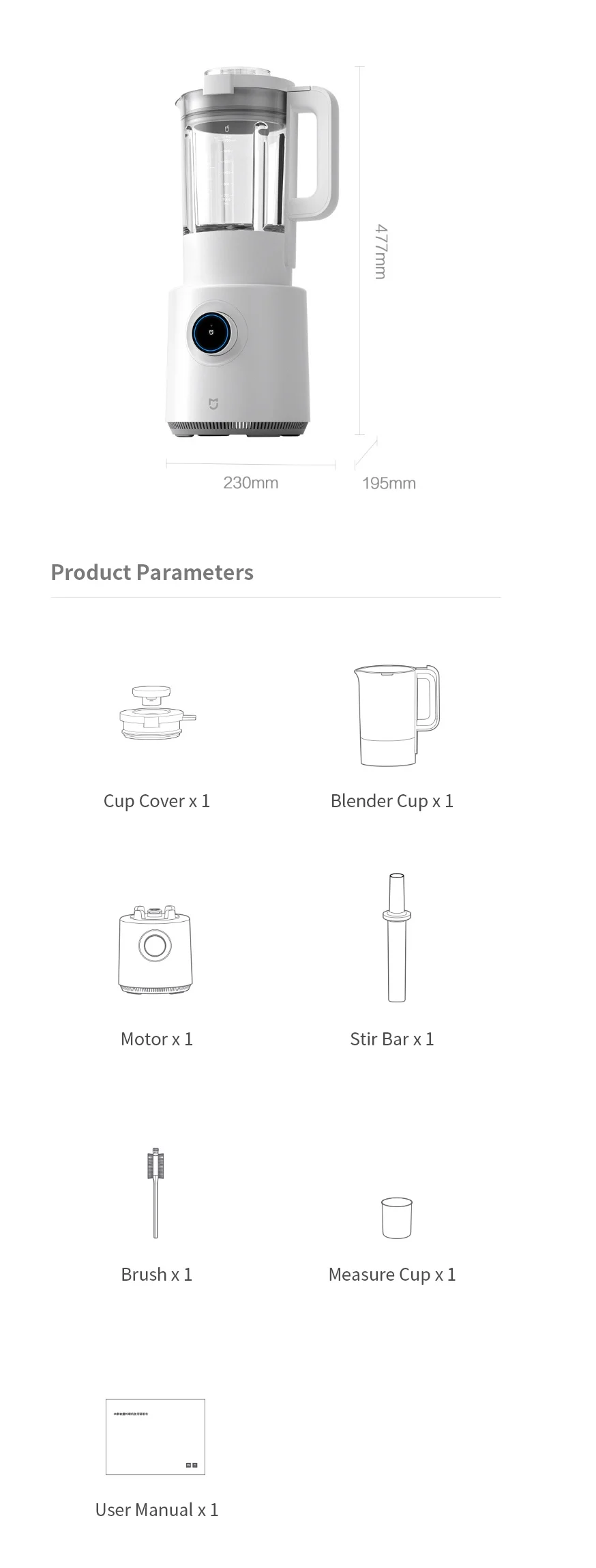 XIAOMI MXIAOMI MIJIA MJPBJ01YM 1000 Вт 1700 мл Многофункциональный Умный миксер электрическая соковыжималка OLED экран высокая скорость поломки