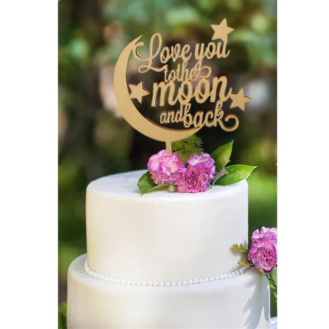 New Design Rustic Wedding Cake Topper Love You To The Moon And Back Wood New Design Rustic Wedding Cake Topper Love You To The Moon And Back Wood