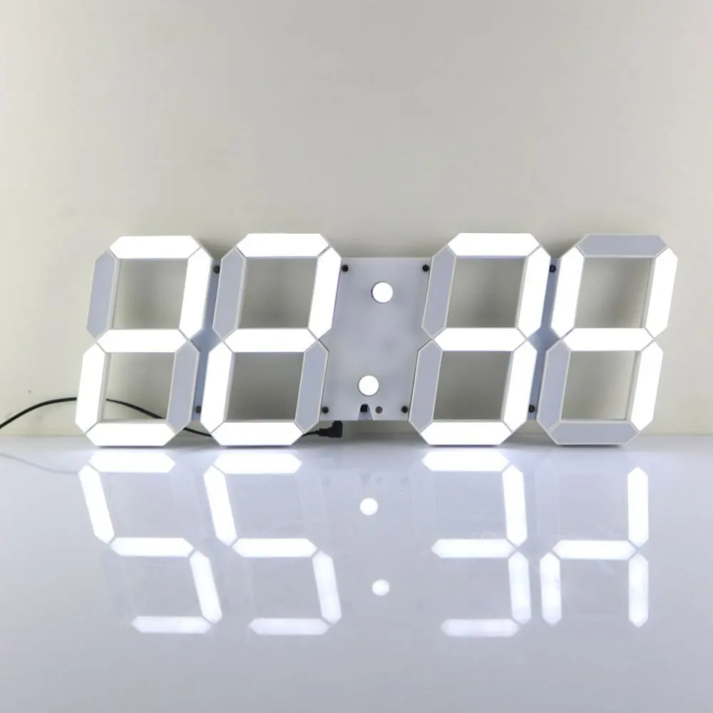 Creative Remote Control Large Led Digital Wall Clock Modern Design Creative Remote Control Large Led Digital Wall Clock Modern Design Home Decor Decoration Decorative Watch White Black In Clocks From
