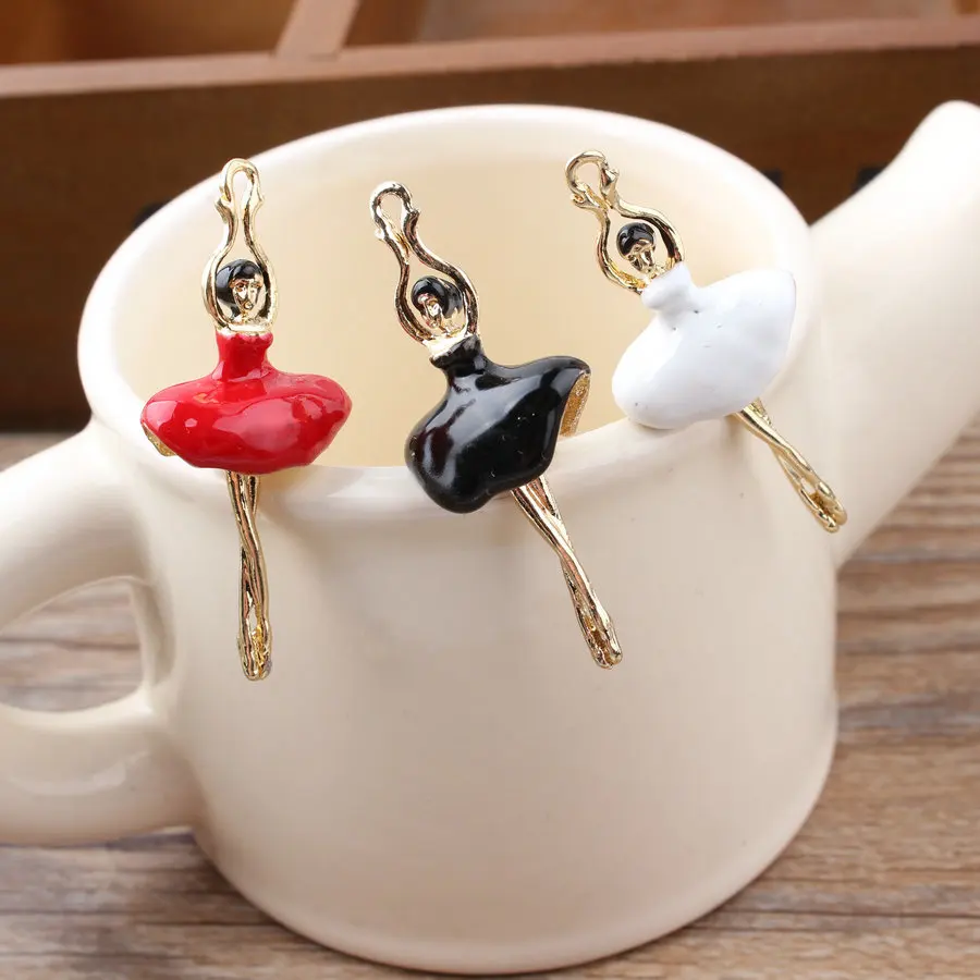 

10PCS/Lot Fashion Jewelry Enamel Dancing Ballet Girl Charms Pendant Fit For Necklace Bracelet DIY Accessories Jewelry
