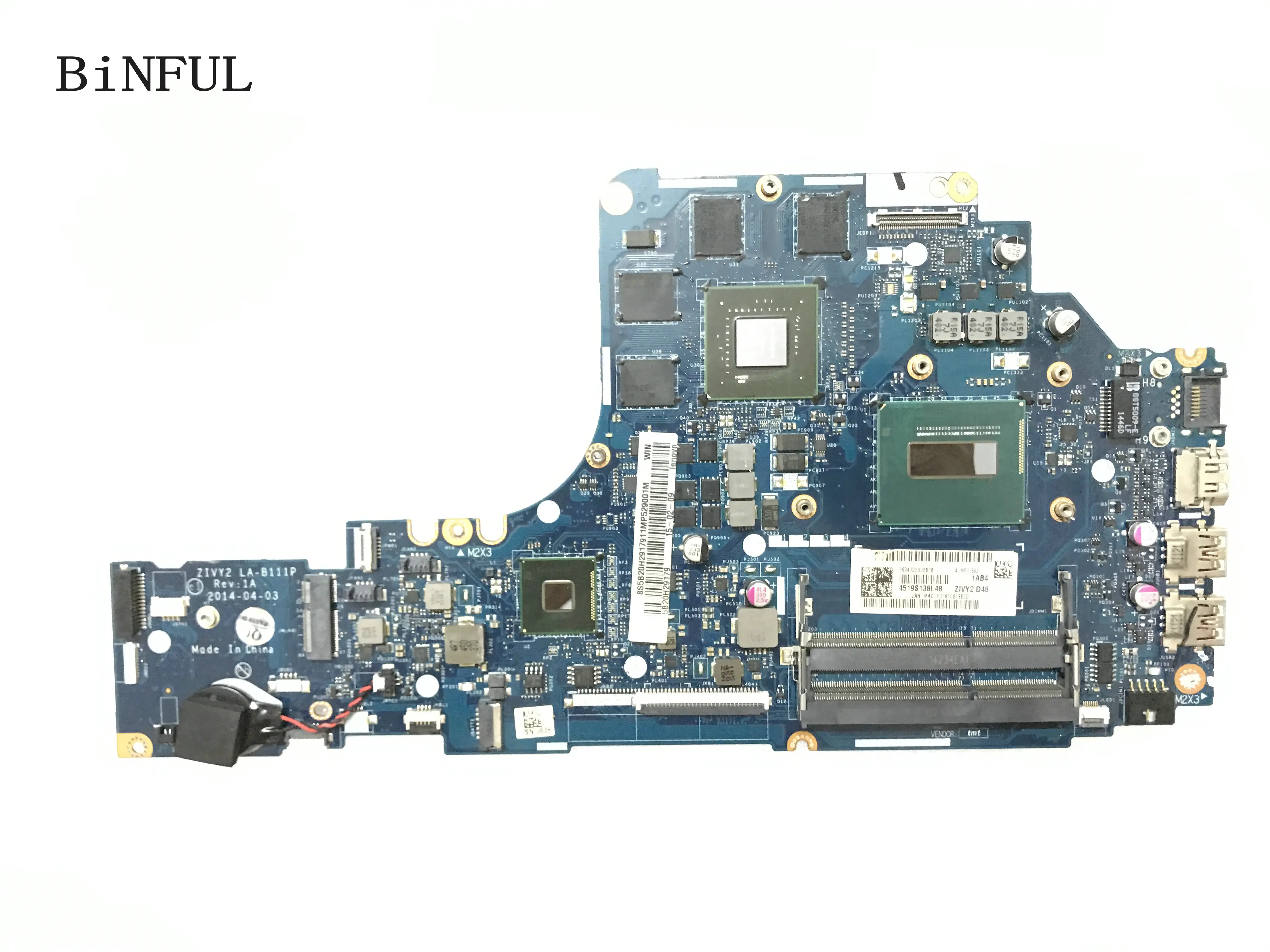 BiNFUL в наличии. Материнская плата ZIVY2 LA B111P для ноутбука LENOVO Y50 70 встроенный