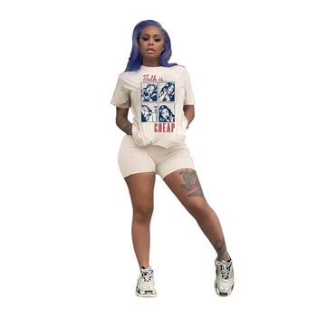 

Spring Summer Women Two Piece Set Top and Pants Plus Size Outfits Tracksuit Sweatsuit Cartoon Print Casual Shirt Sets