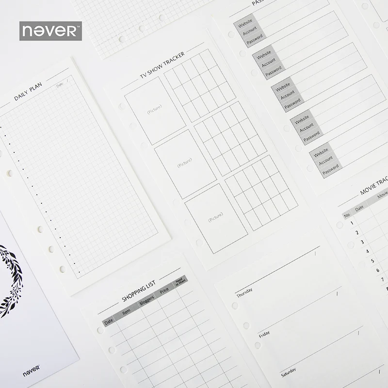 Nover Spiral notebook A6 наполнитель бумаги Дневник Книга внутреннее ядро для Filofax внутренние страницы для спирального планировщика офисные и школьные принадлежности