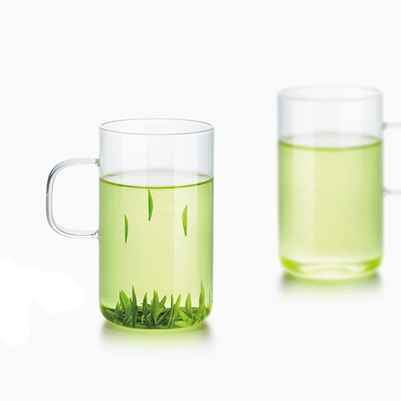 

Healthy Coffee Tea Mugs Brief Drinkware Glass Teacups With Handgrip 300ml(2cups/pack)