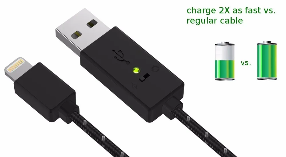 Meenova Smart& Secure USB to Lightning Кабель для iPhone/iPad: 2X Быстрая зарядка с Умной зарядкой IC, кабель iPhone