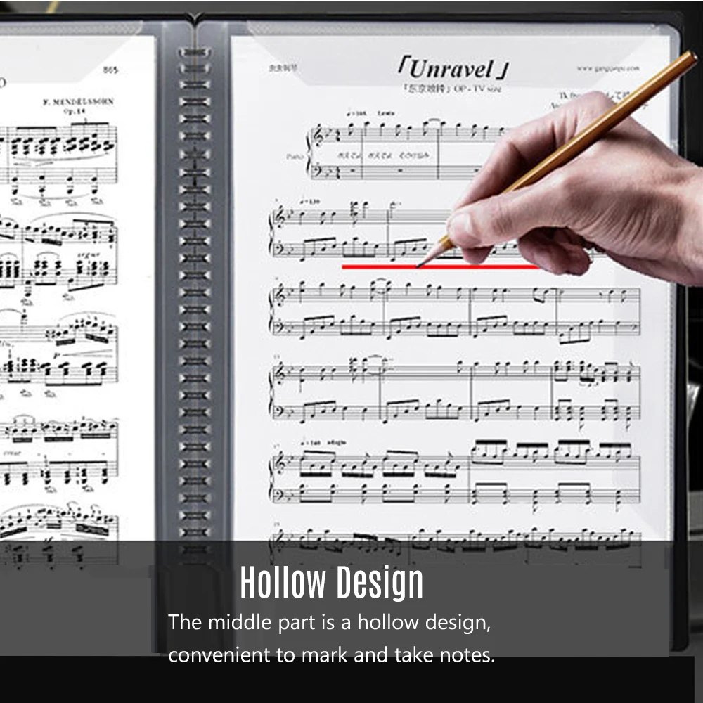 Мульти-функциональный A4 Размеры музыкальная Партитура Бумага лист документный файл, органайзер, хранилище, сумочка, папка 20 страниц для инструмента плеер концерт