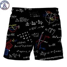 Mr.1991INC ЕС Размеры Для Мужчин's 3D Пляжные шорты с принтом в виде математических формул Смешные пляжные шорты Estampado Masculino Boardshort M-XXL