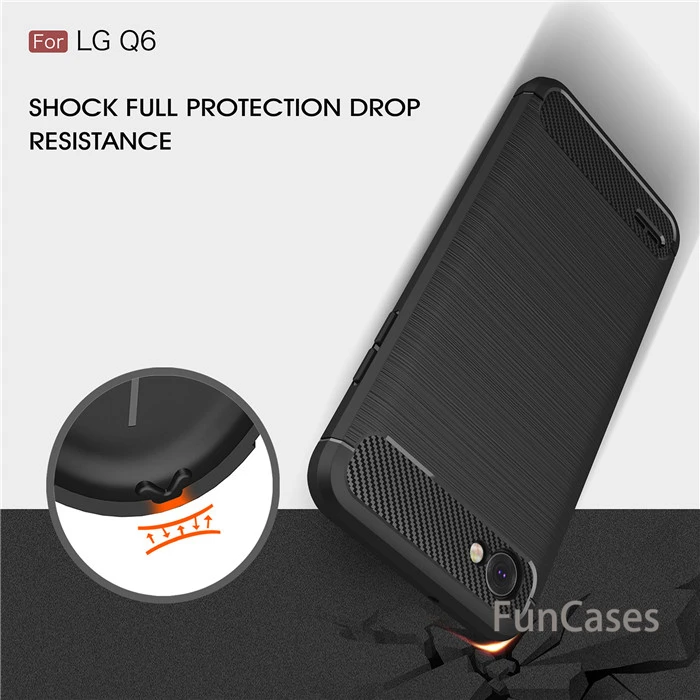 Для LG Q6 Alpha Q6A M700 Q7 чехол из углеродного волокна Мягкий ТПУ для телефона задняя