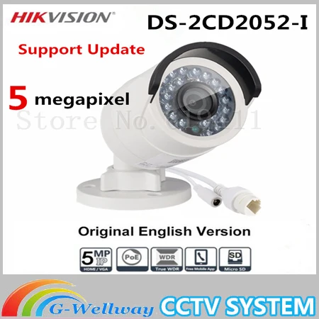 Hikvision Original English Version DS-2CD2052-I Surveillance CCTV Camera 5MP WDR Network Bullet IP Camera IP66 CCTV Camera