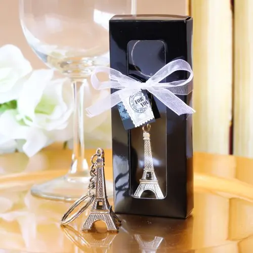 

FREE SHIPPING(5pcs/Lot)+Silver Eiffel Tower Key Chain in Gift Box Paris Themed Wedding Anniversary Party Giveaway&Souvenir