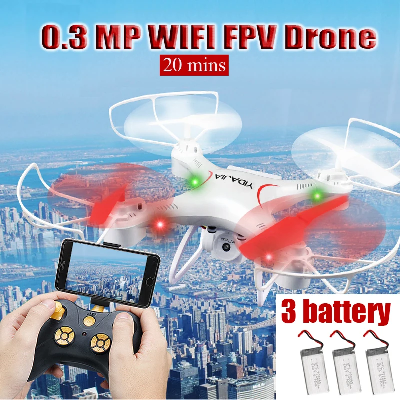 

0.3 MP WiFi FPV Drone RC Quadcopter with Altitude Hold Real-time Transmission Headless Mode Dron Helicopter Toys for Boys
