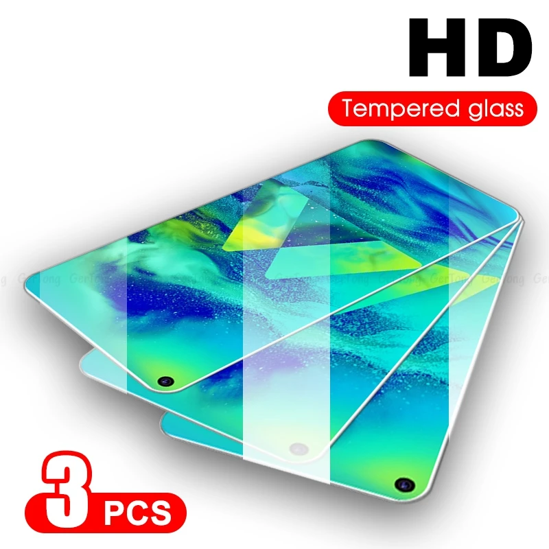 

3Pcs-1 Tempered Glass For Samsung Galaxy M40 Clear Screen Protector Guard For Samsung Galaxy M40 / A60 Premium Protective Glass