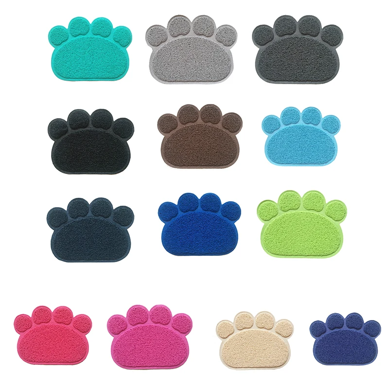 Urijk Cute Paw Shape Pet Dog Cat Puppy PVC Foot Mat For Dogs Cats