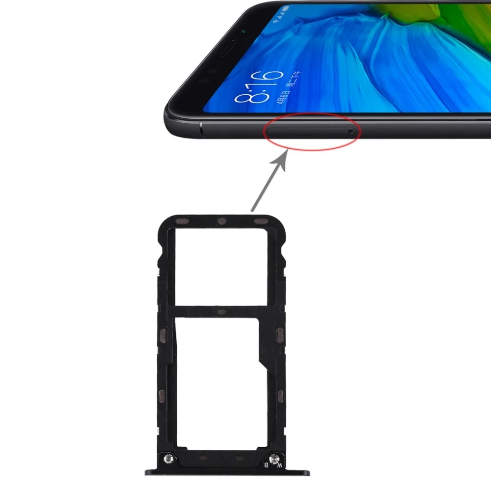 

For Xiaomi Redmi 5 Plus SIM Card Tray SIM Card Holder Adapter for Xiaomi RedMi5 Plus SIM Card Slot Miscro SD TF Card Tray