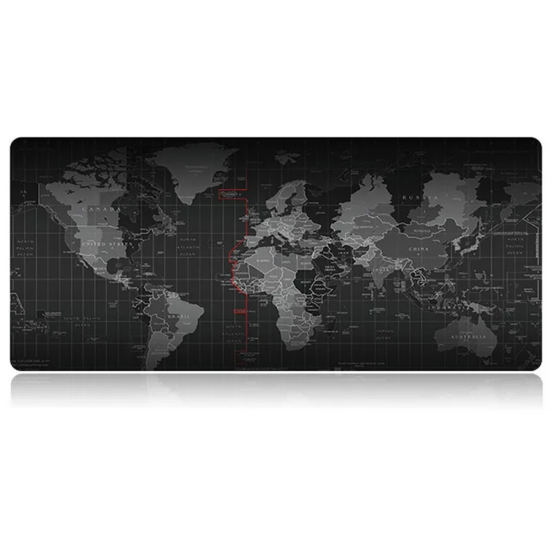 

Gaming Mouse Pad New Stylish Black Long Mousepad Keyboard Desk Mat Game Rubber Surface World Map Office Mouse-Pad Anti-slip