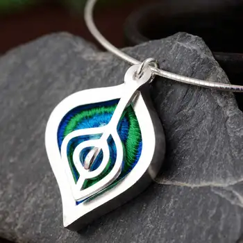 

FNJ 925 Silver Eye Pendant Cixiu Leaf New Fashion Pure Original S990 Thai Silver Pendants Women for Jewelry Making