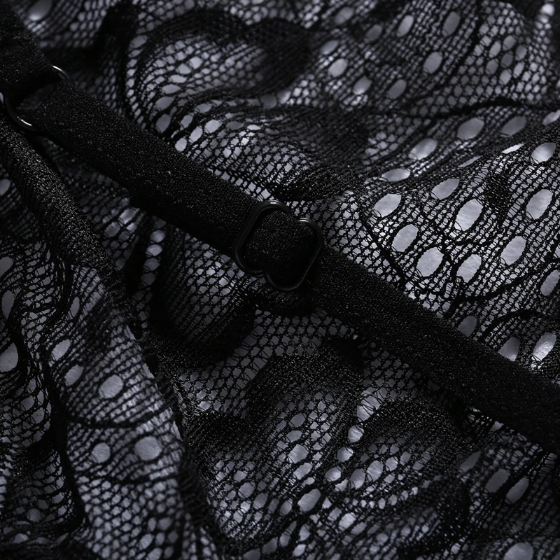 KLV/Для женщин сексуальное женское белье кружевное платье Нижнее белье Черный Babydoll пижамы стринги
