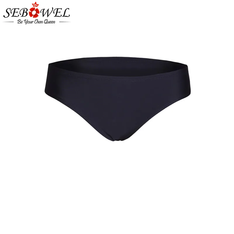 

SEBOWEL Women's Black Full Back Coverage Bikini Bottom Black Swimming Panty Swimwear Bathing Beach Short Swimsuit Plus Size 2019
