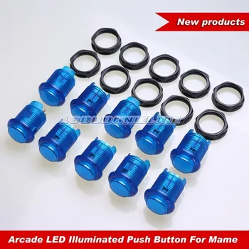 

10 Pcs/lot New 30mm Led lit Illuminated Push Buttons Built-In 5V LED Light With Micro Switch For Arcade Games Mame Jamma Parts