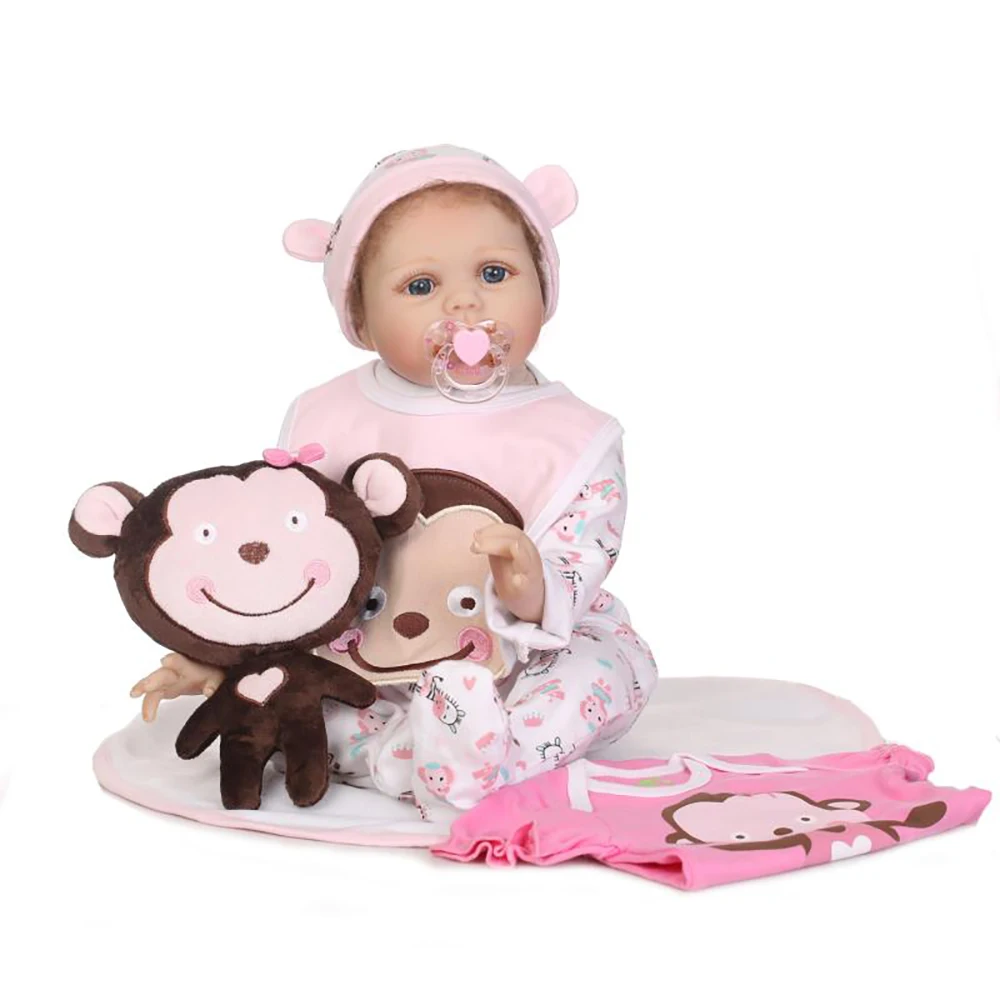 

55cm Soft Silicone Reborn Dolls Cute Baby Realistic Doll Reborn 22 Inch Vinyl Boneca BeBe Reborn Bonecas Juguetes for Girls