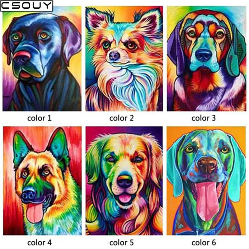 

5D Diy Diamond Embroidery Different Rested Dogs 3D Diamond Painting Cross Stitch Full Square & Round Drill Mosaic Decoration Kit