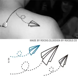 HC1079 Водонепроницаемый поддельные татуировки Стикеры s Бумага самолет дизайн временные татуировки Стикеры Для женщин и Для мужчин
