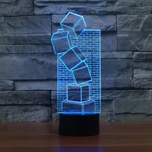 3D светодиодный Настольный светильник Иллюзия красочный сенсорный холодный стиль ночник Рождественский шалость подарки Романтический праздник милый креативный гаджет