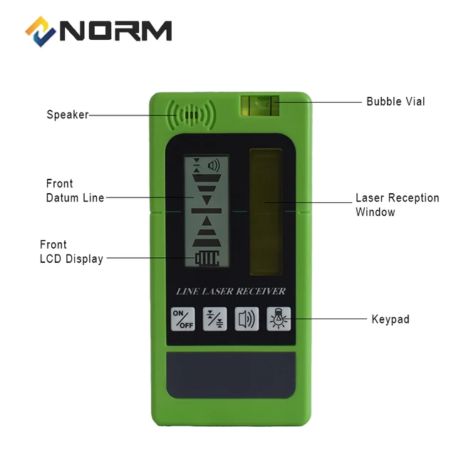 Laser Beam Receiver Level Receiver Detector With Pulsing Line LCD Display Receive For Outdoor Work 5