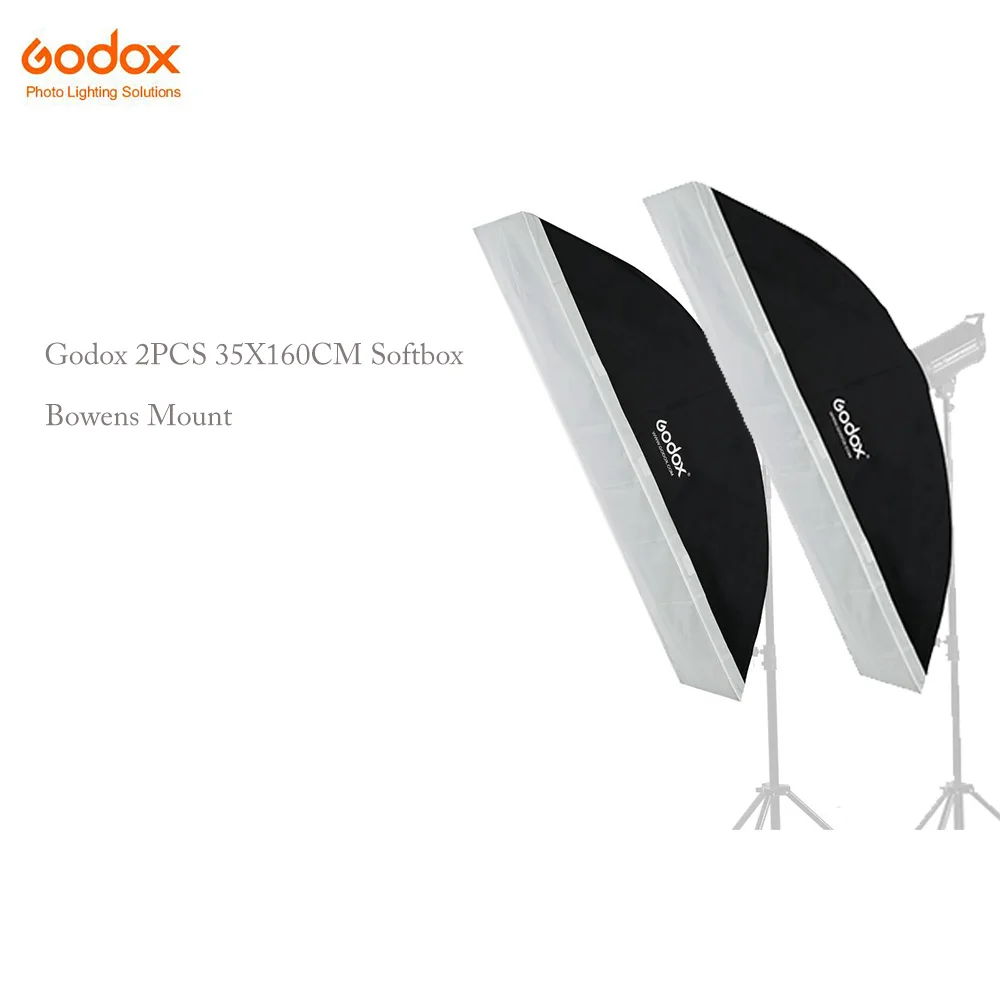 

Godox photo studio kits 2PCS Softbox 35cmx160cm Portable Strobe Softbox Diffuser Photography accessory For FlashesBowens Mount