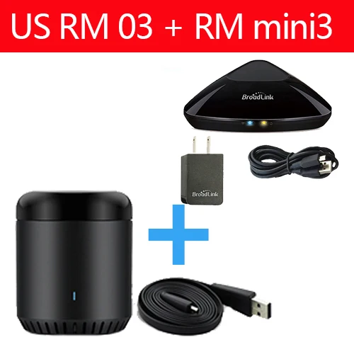 Broadlink RM Pro+ RM33 RM mini3 умный дом автоматизация wifi+ IR+ RF+ 4G универсальный контроллер для iOS Android - Комплект: US RM Pro RM Mini3