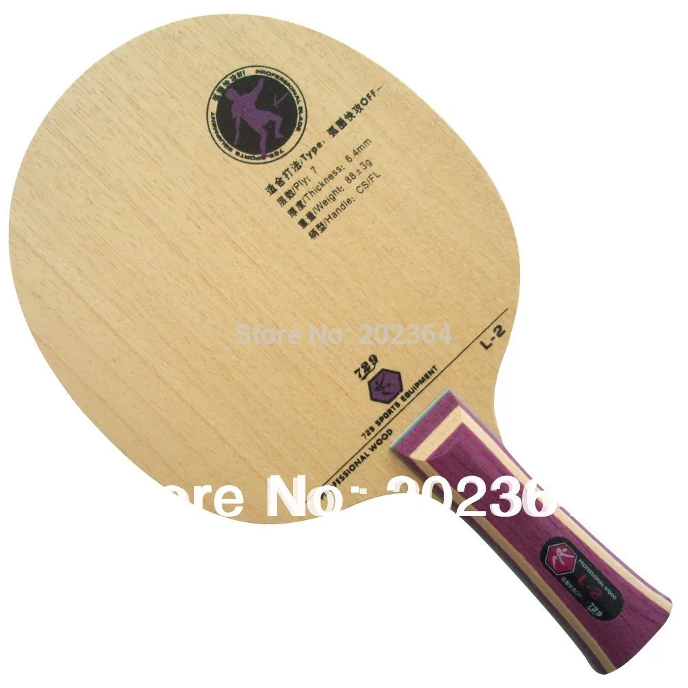 

RITC 729 Friendship L-2 (L 2, L2) Professional Wood OFF- Table Tennis Blade for PingPong Racket Shakehand Long handle FL