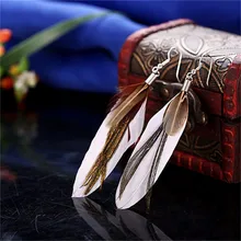 2019 New Arrival Fashion Vintage Feather Long Drop Earrings For Women Beautiful Birthday Gift