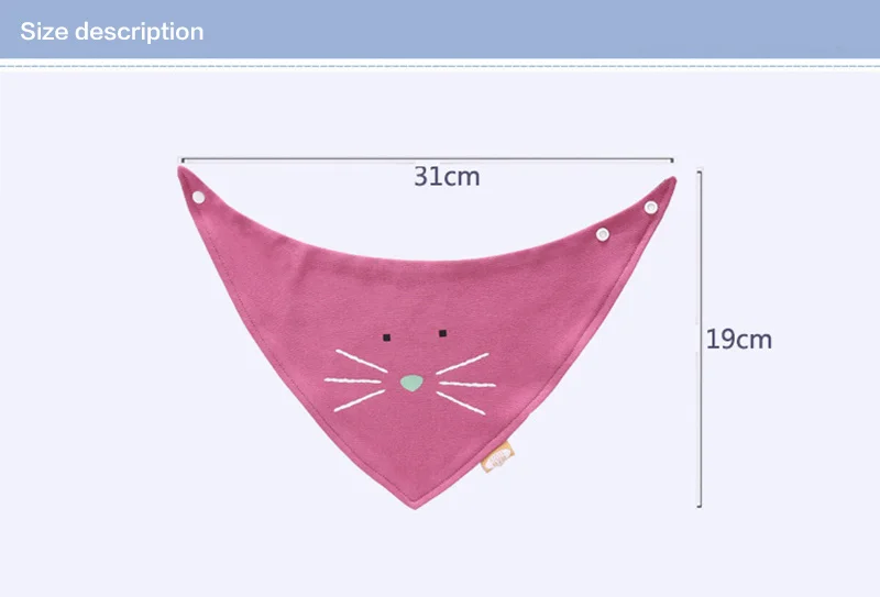 Cartoon Pattern Baby Bibs Cotton Soft 2 Side Infant Burp Cloth Cute Trangle Infant Mouth Towel Baby Boys Girls Bib Double Layer (9)