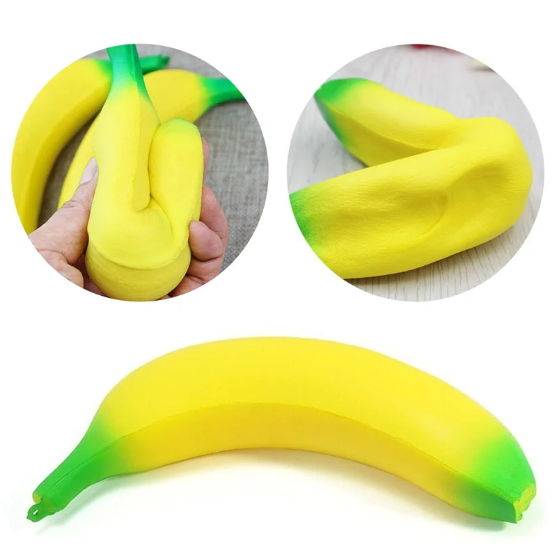 Cute Banana Squishy Super Slow Rising Jumbo Simulation Fruit Straps Soft Cream Scented Stress Relief Squeeze 2