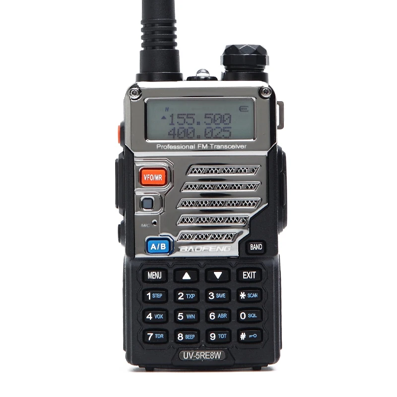 BaoFeng UV-5RE 8 Вт Walkie Talkie 10 км двухдиапазонный UV 5RE двухсторонний радио VOX фонарик Портативный Дальний портативный охотничья рация - Цвет: black