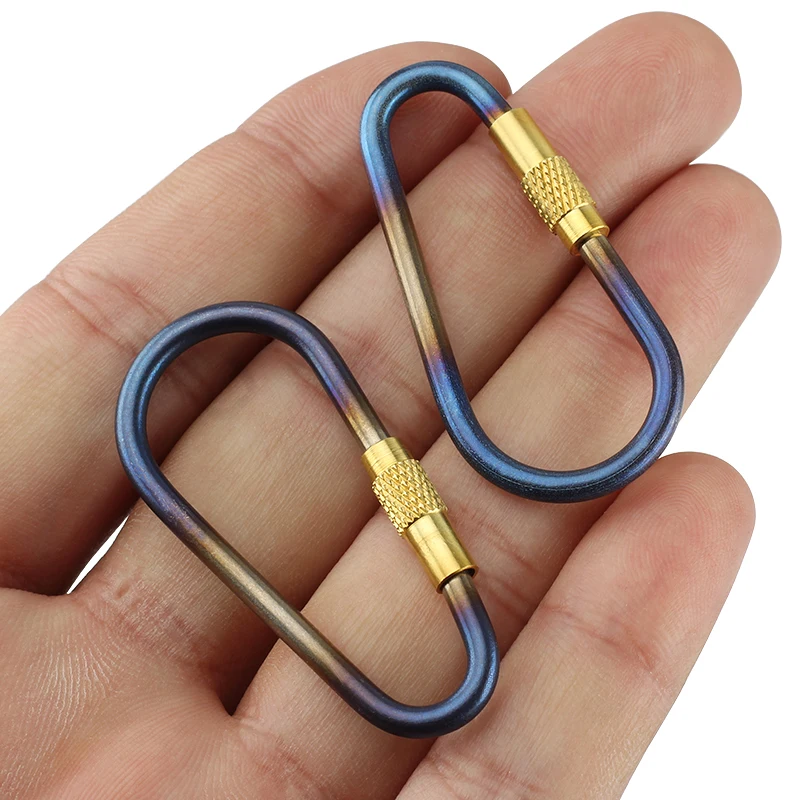 2 قطعة التيتانيوم Carabiners في الهواء الطلق Quickdraws شنقا مشبك المفاتيح قفل التخييم هوك تسلق اكسسوارات