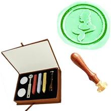 Винтажная симпатичная Русалка палочки ложка Подарочная коробка набор изображение на заказ логотип Свадебное приглашение воск печать штамп