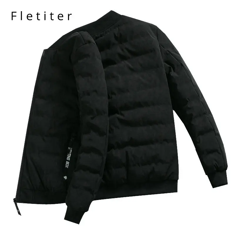 Fletiter Men Parkas Plaid Jacket Men's Clothes Wind Breaker Solid Parkas Hombre Overcoat Autumn Winter Clothes Zipper Jackets