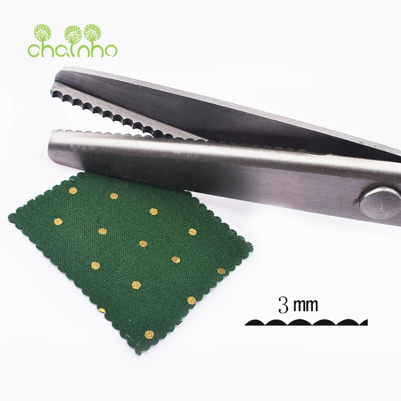 Chainho,Tailor Scissors with Round & TriangleTooth,Sewing Scissor with Zigzag Shape for DIY Sewing,Shears for Fabric or Leather