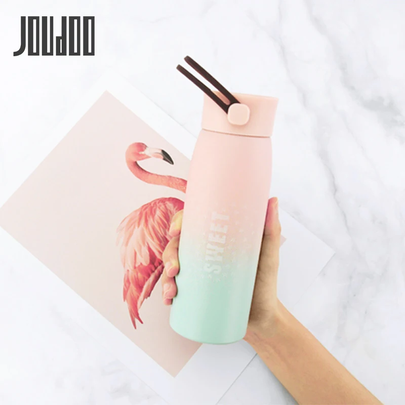 

JOUDOO Gradient Color Thermal Insulation Metal Water Bottles Applicable Portable For Students Outdoor Sports Direct Drinking 35